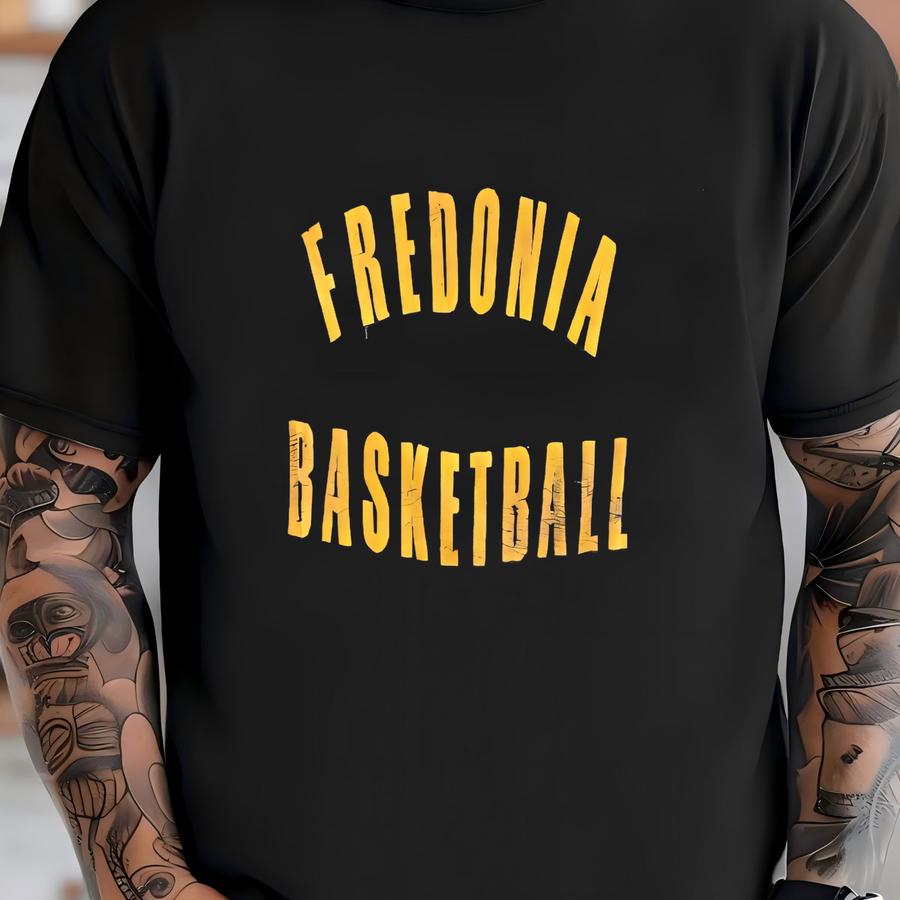 Vintage 1980s Fredonia Basketball Super Faded Black Hoodie Size Small Distressed Crewneck Sports School T-shirt
