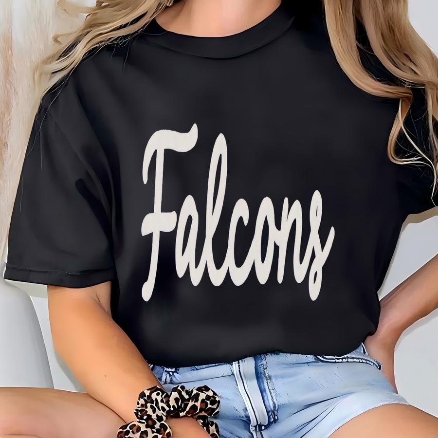 Falcons Sweatshirt Falcons Spirit Wear For Women Minimalist Crewneck Falcons Game Day Falcons Mom Gear Falcons Mascot T-shirt