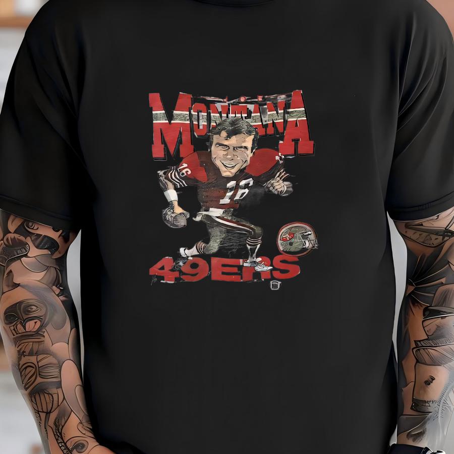 1989 Joe Montana San Francisco 49ers Caricature Hoodie Sz Xl (a8224) T-shirt