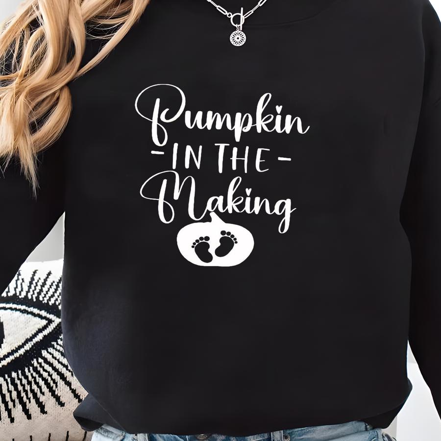 Pumpkin In The Making Sweatshirt, Pregnancy Reveal Sweatshirt, Fall Maternity Hoodie, Cute Expecting Mom Sweatshirt, Mothers Day Gift, E1461 Sweatshirt