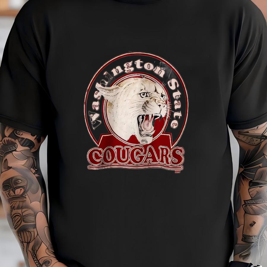 80's Washington State Cougars Ncaa Hoodie Sz Xl (a1298) T-shirt