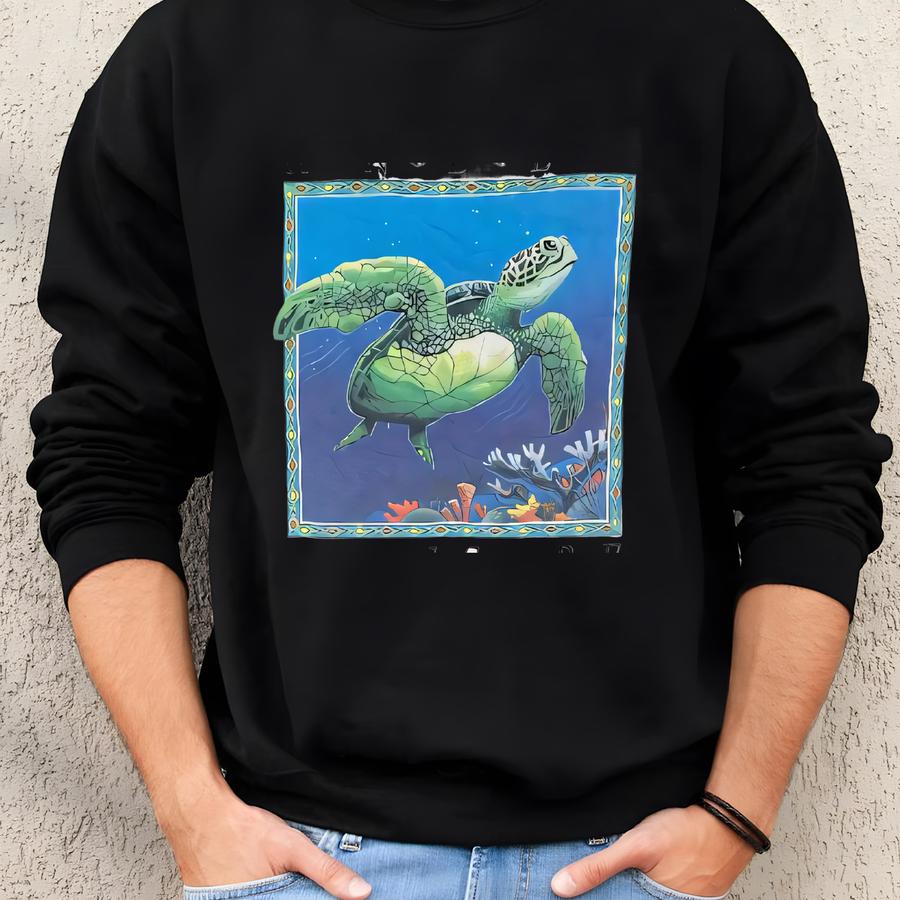 Vintage 93' Under Pressure Sea Turtle Graphic Souvenir Single Stitch T-shirt Size Xl By Fruit Of The Loom Sweatshirt