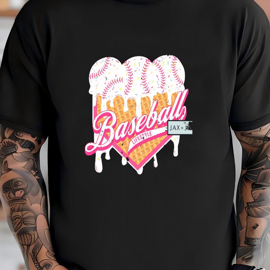 Baseball Lifestyle Hoodie, Ice Cream Drip Design For Baseball Lovers T-shirt