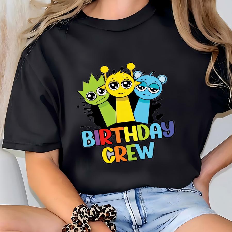 Customized Sprunki Birthday Shirts Personalized Birthday Shirt Sprunki Birthday Crew Shirt Customsprunki Toddler Shirt Game Kids Shirt T-shirt