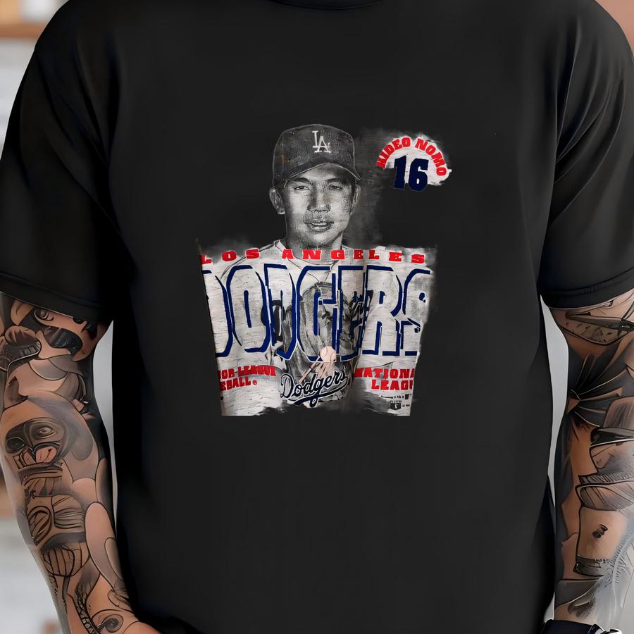 1995 La Dodgers Nomo Crewneck Sz L (a8778) T-shirt