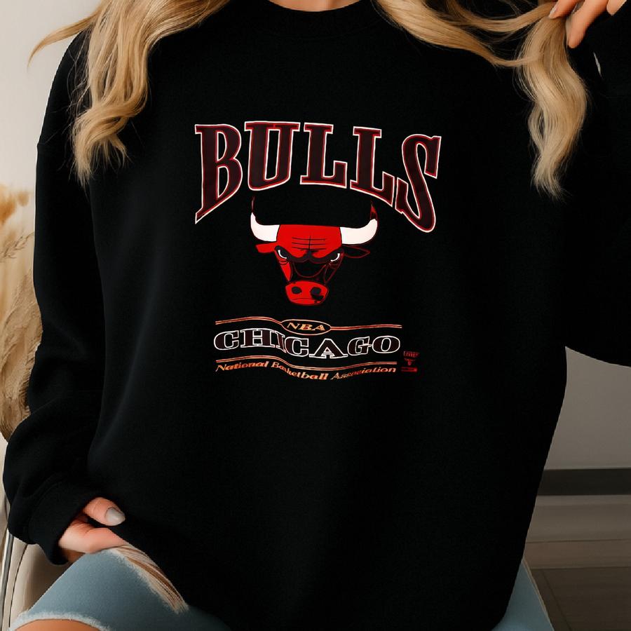 90's Chicago Bulls Crewneck Sz L (a8786) Sweatshirt