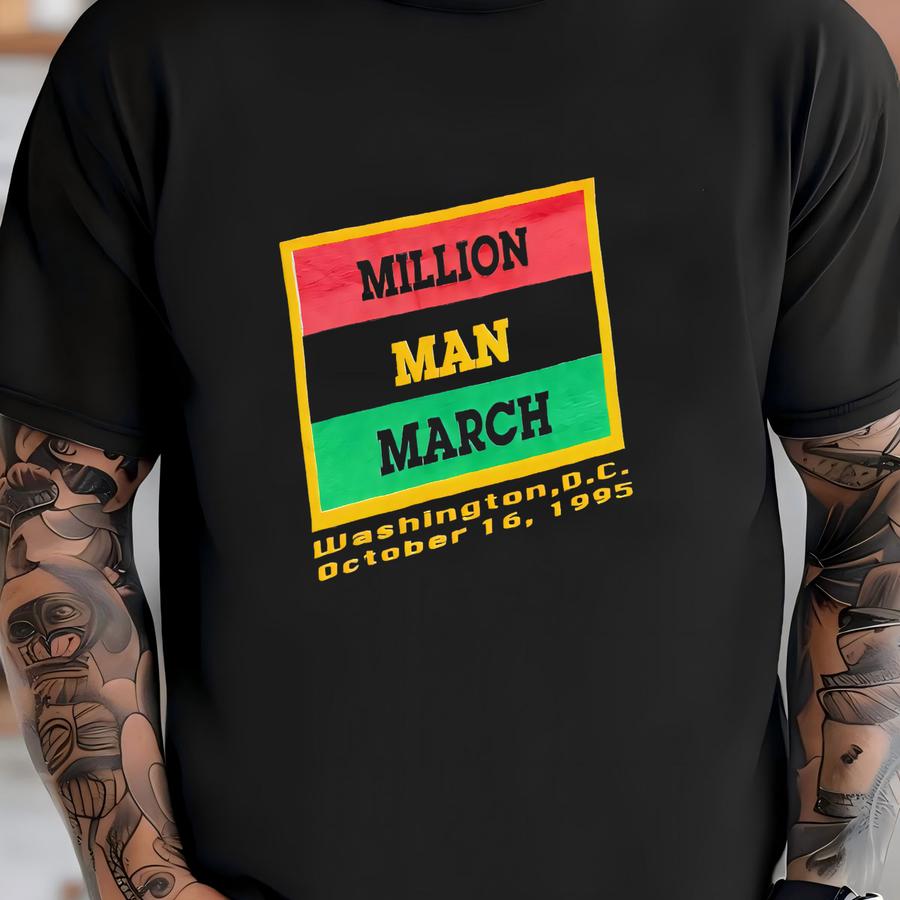 Vintage 1995 Million Man March Washington Dc If Not Now When African American History Graphic Shirt Usa Size 2xl T-shirt
