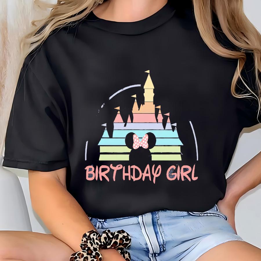 Personalized Birthday Girl Tee Shirt, Custom Birthday Girl Shirt, Birthday Age Name Shirt, Land Birthday Trip Tee T-shirt