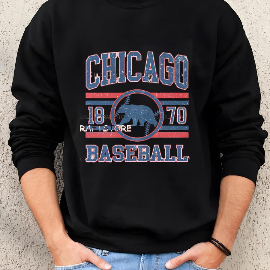 Retro Chicago Baseball Sweatshirt | Chicago Baseball T-shirt | Baseball Fan Shirt | Chicago Baseball Tee, Custom Baseball Shirt,baseball Tee Sweatshirt