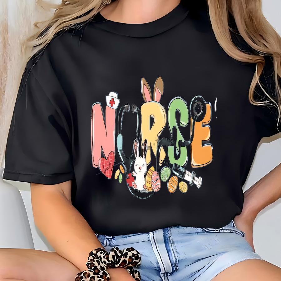 Bunny Nurse Shirt,easter Nurse Tshirt,easter Gift For Nurse, Easter Shirt For Nurse, Easter Medical Shirt, Easter Nursing Shirts, Nurse Tee T-shirt
