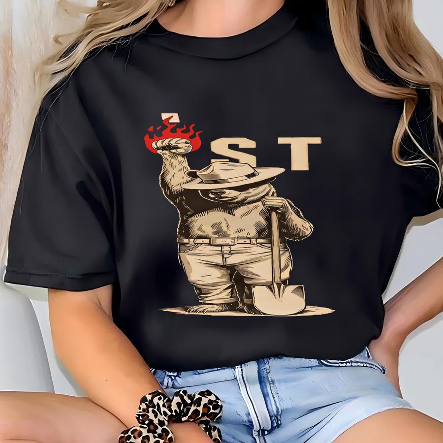 Smokey Bear Resist Shirt, Environmental Activism Tee, National Park Shirt, Protect Our National Parks Shirt, Parks Over Profit Granola Girl T-shirt