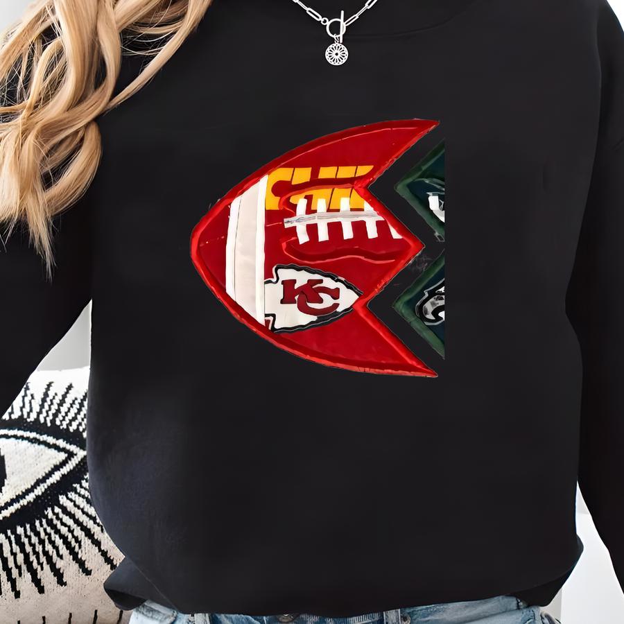 It's Complicated! 2 Teams Customized Cracked Football Tee Sweatshirt Or Hoodie Infant To Adult 4xl Custom Wording Sweatshirt