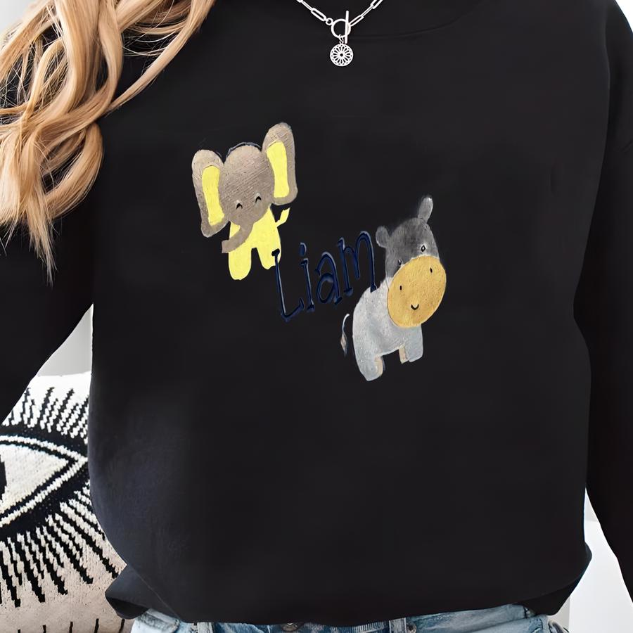 Zoo Animal Nursery Theme Soft Plush Baby Blanket Or Child Throw Custom Personalization Optional Sweatshirt