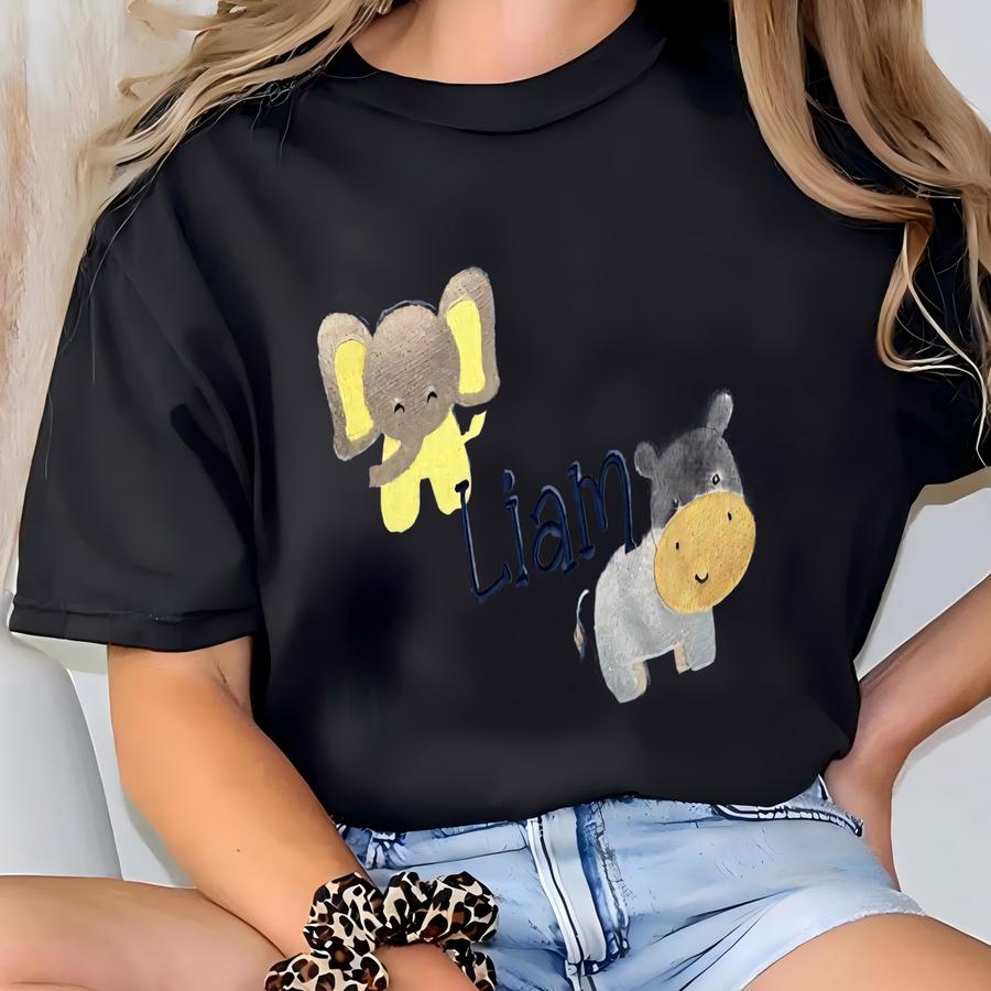 Zoo Animal Nursery Theme Soft Plush Baby Blanket Or Child Throw Custom Personalization Optional T-shirt