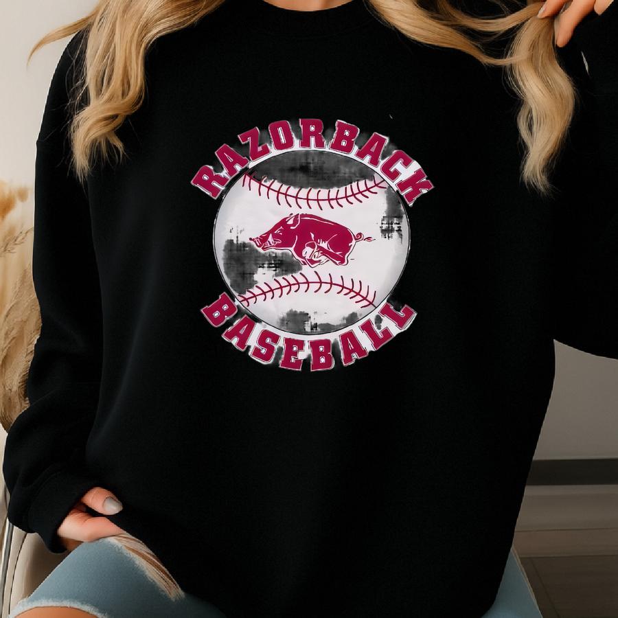 Vintage 1990s Arkansas Razorbacks Baseball T-shirt Size Xl Sweatshirt