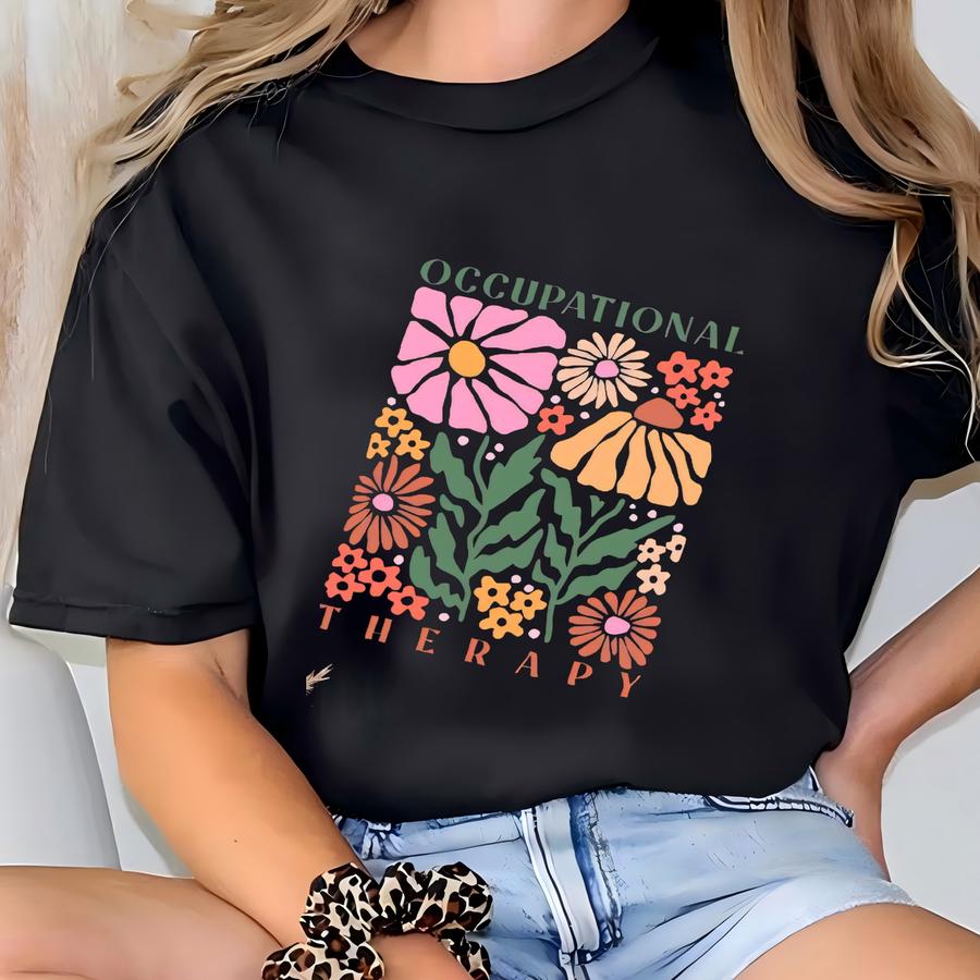 Occupational Therapy Tee, Floral Ot Tee, Occupational Therapist Canvas, Gift For Ota, Therapist, Ot Appreciation Gifts T-shirt