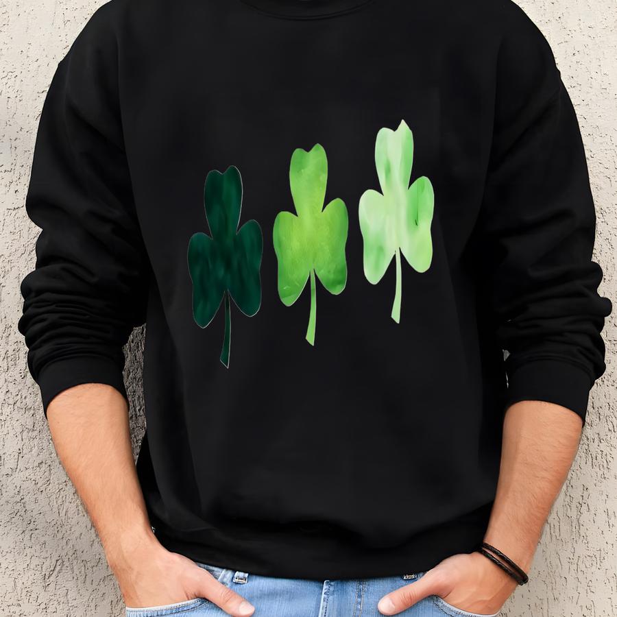 Watercolor Shamrocks St. Patrick's Day Shamrock Sweatshirt, Cute St Pattys Day Sweatshirt, Shamrock Sweatshirt, St. Patty's Day Sweatshirt Sweatshirt