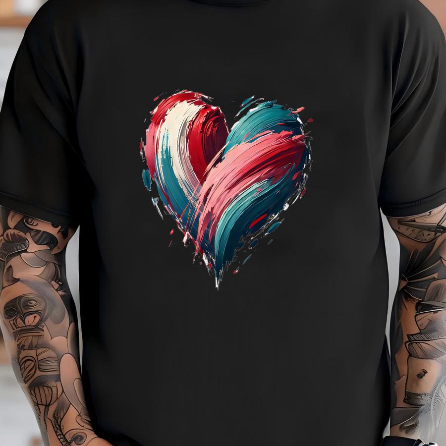 Brushstroke Heart Raglan: Valentine's Day Shirt T-shirt