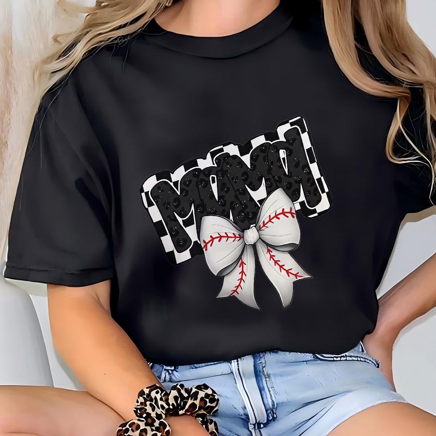 Baseball Mama Coquette Leopard Faux Sparkle Hoodie, Gildan Crewneck, Fall Apparel, Gildan Hoodie, Cc Hoodie T-shirt