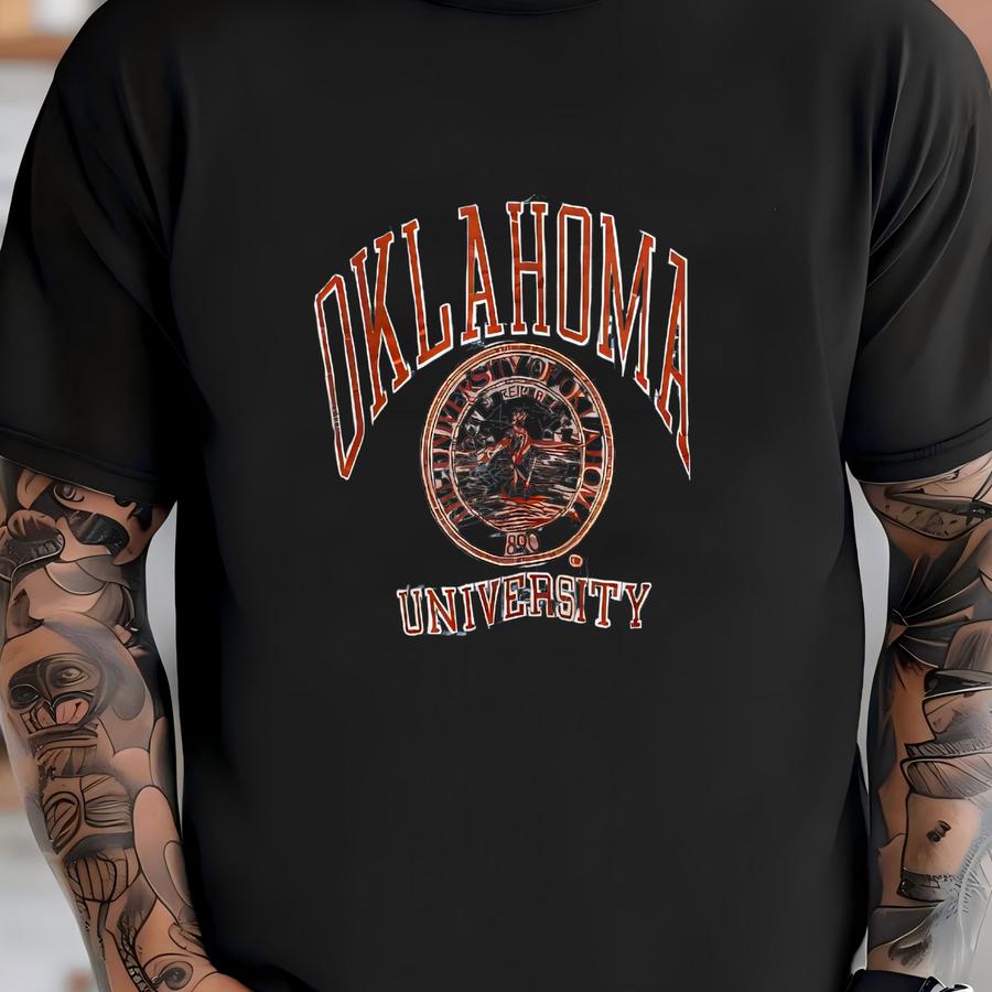 Vintage University Of Oklahoma Big Logo Crewneck Sweatshirt Size M Fits S T-shirt