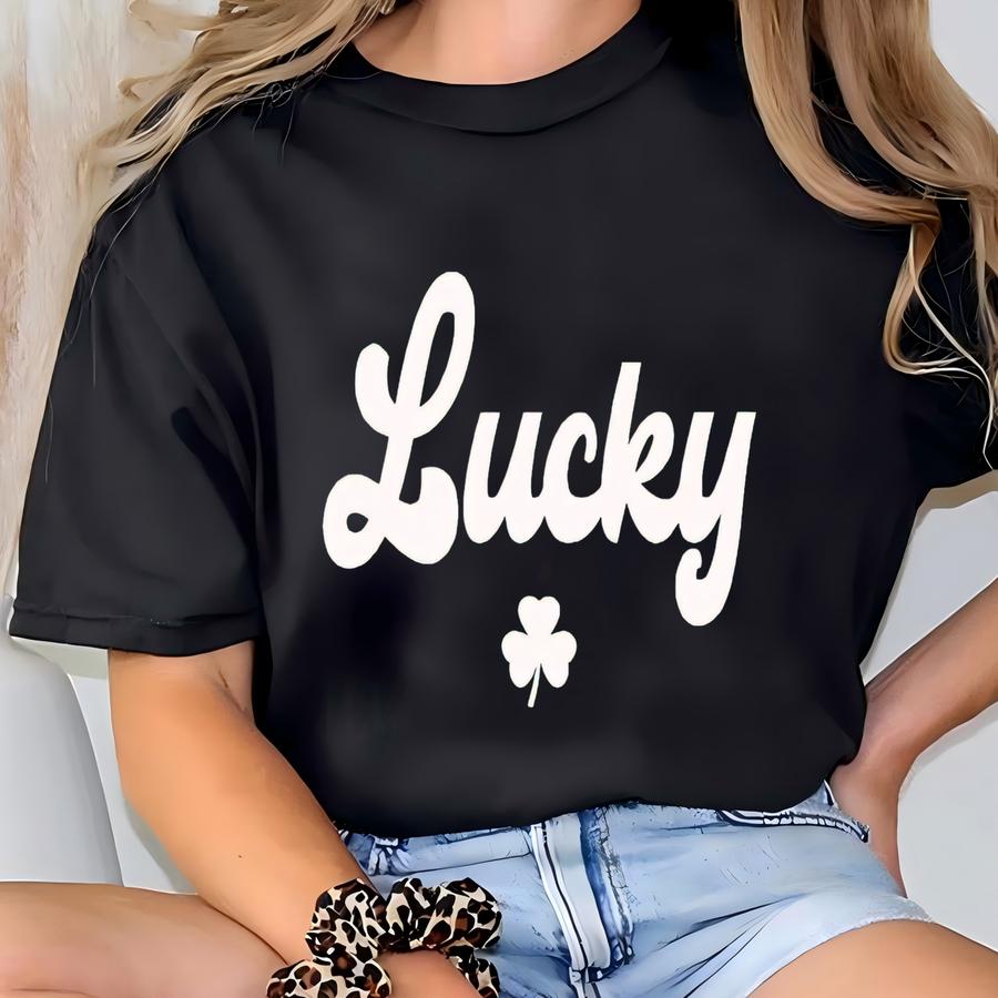 Lucky Shamrock Sweatshirt, St. Patrick's Day Sweatshirt, Lucky Crewneck Sweater, St. Patty's Sweatshirt, Shamrock Sweatshirt T-shirt