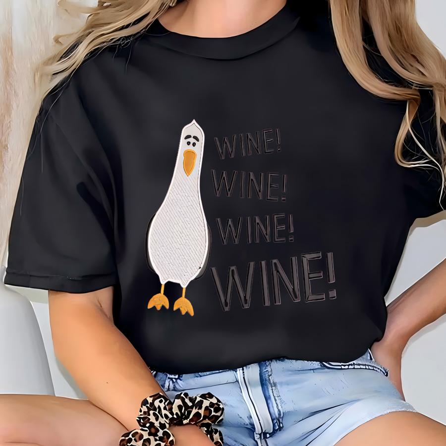 Funny Seagull Wine Sweatshirt - Drinking Crewneck T-shirt