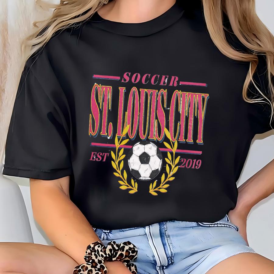 Vintage St. Louis Soccer Sweatshirt, Missouri Soccer Club Shirt, St. Louis City Hoodie, St. Louis Soccer Hoodie T-shirt