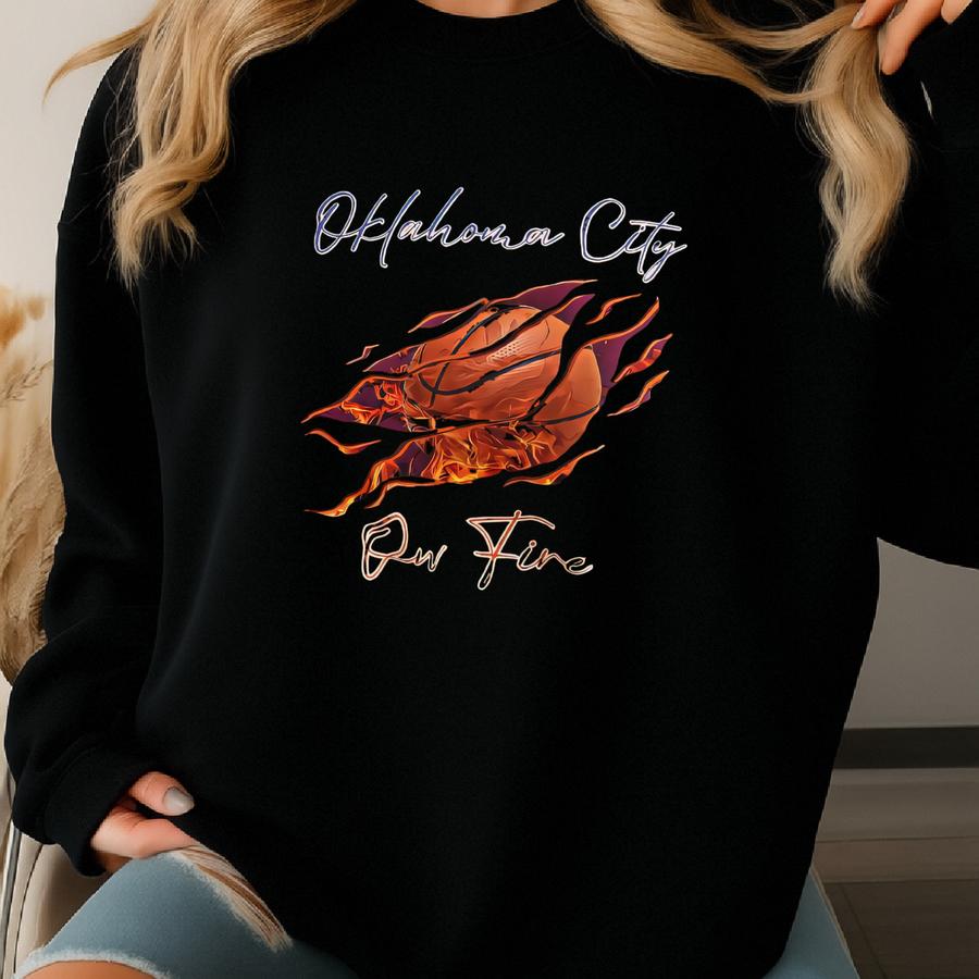 Okc Thunder Basketball T-shirt Perfect Okc Thunder Gift For Dad, Kids Fans Oklahoma City Thunder Fan Apparel Okc Thunder Shirt Gift Sweatshirt