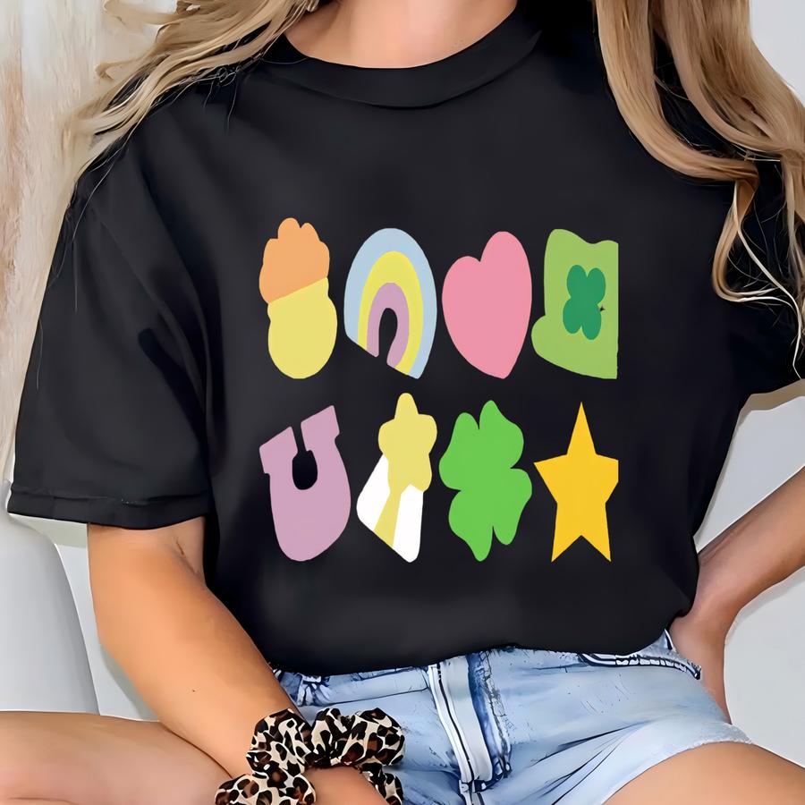 Lucky St Patricks Day Shirt, Lucky Charm Sweatshirt, Irish Day Sweatshirt, Lucky Shamrocks Rainbow Shirt, Lucky,st Patrick's Day Sweatshirt T-shirt