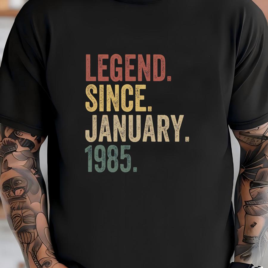 40th Birthday Shirt, Legend Since 1985, Personalized Custom Hoodie - Celebration Tee, Milestone Gift, Birthday Present, Vintage Year Shirt T-shirt