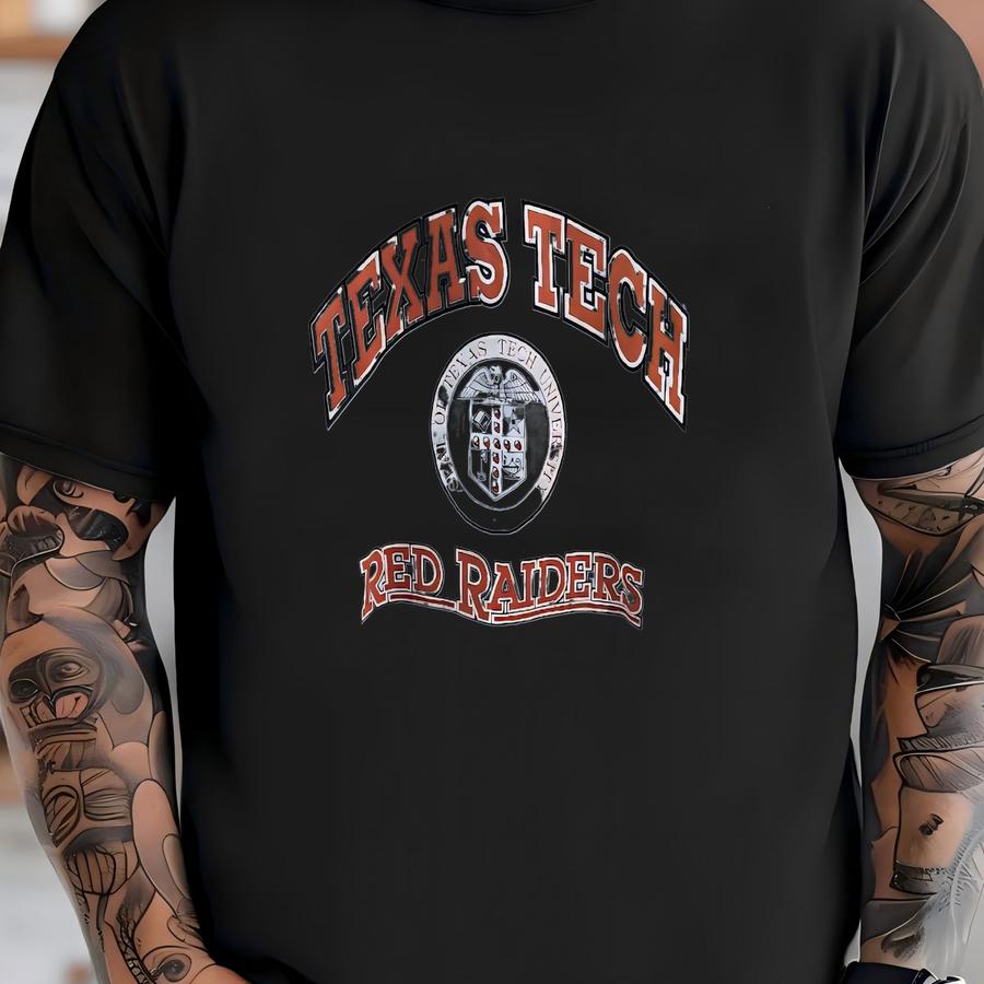 Vintage 80s Texas Tech Red Big Logo Crewneck Sweatshirt Size M T-shirt