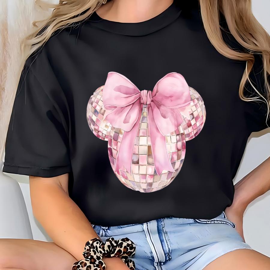 Personalized Coquette Disco Ball Tee, Disco Ball Sweatshirt, Custom Tee, Girls Night Tee, Disco Ball Bachelorette, Mother's Day Gift T-shirt