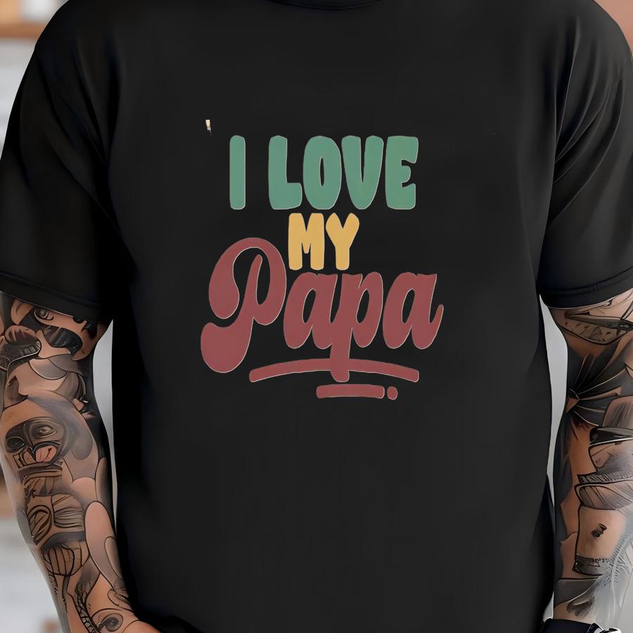 Love My Papa Baby - Retro I Love My Papa Baby Bodysuit - Grandpa's Baby Retro Natural Baby Bodysuit T-shirt