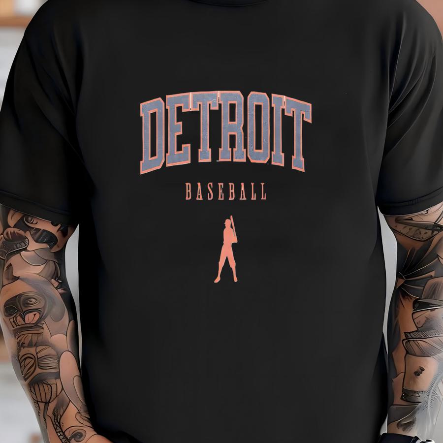 Detroit Baseball Varsity Sweatshirt, Sports Crewneck, College Sweater, Baseball Fan Gift, Baseball Lover Apparel, Vintage Retro, Tiger T-shirt