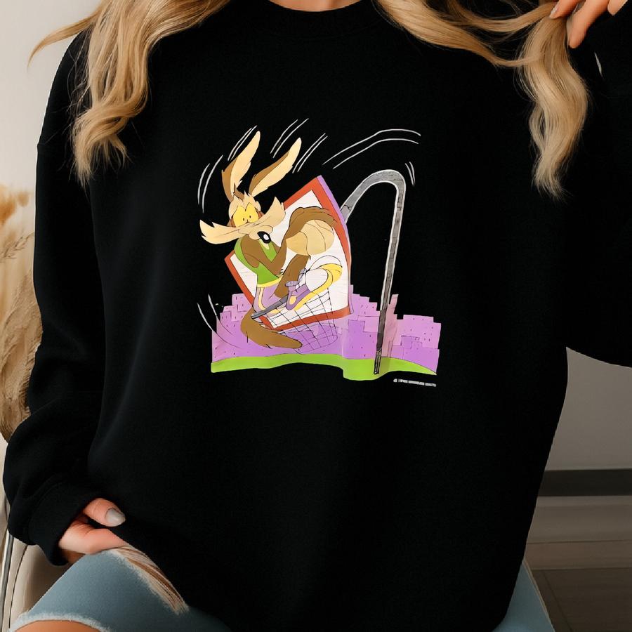 1996 Wile E Coyote Crewneck Sz L (a8612) Sweatshirt