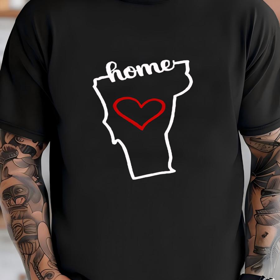 Vermont Crewneck Sweatshirt, State Outline With Heart Design, Minimalist East Pride Sweater, Cozy Home State Gift T-shirt