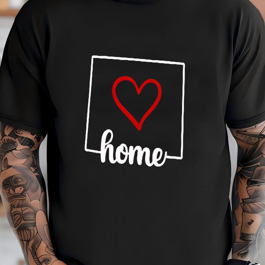 Wyoming Crewneck Sweatshirt, State Outline With Heart Design, Minimalist Western Pride Sweater, Cozy Home State Gift T-shirt