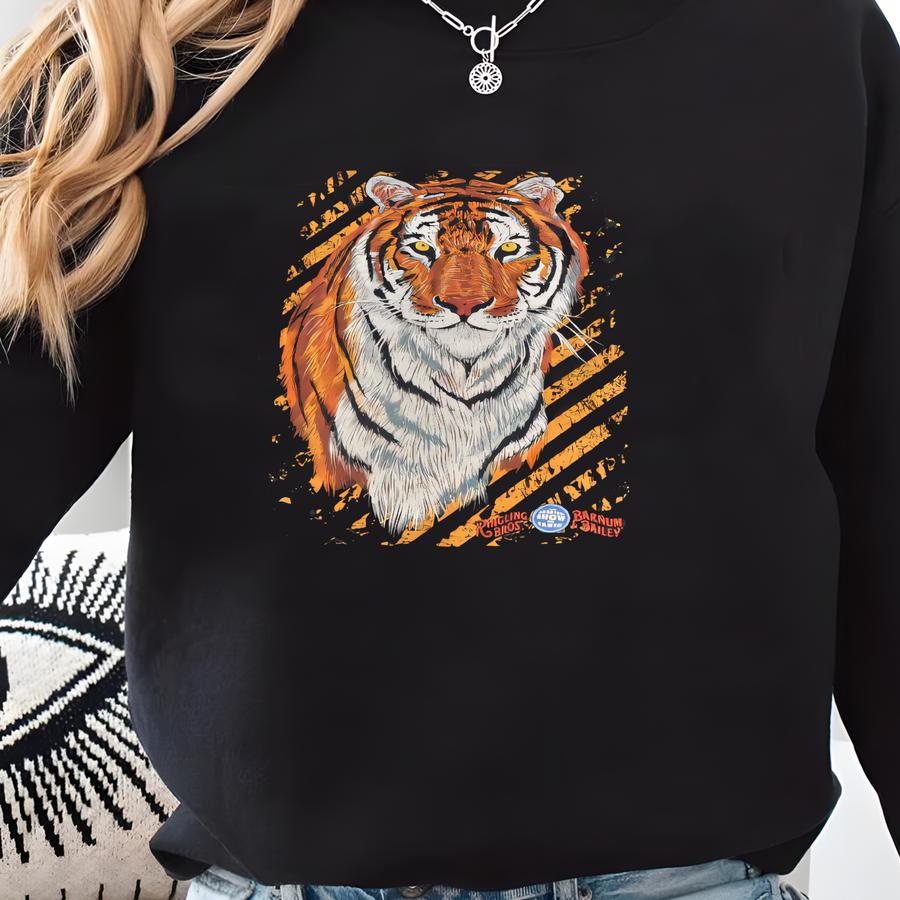 Vintage Ringling Bros. Barnum Bailey Tiger T-shirt Black Circus 90s Medium Sweatshirt