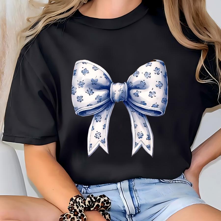 Coquette Bow Bunny Ears Shirt, Cute Easter Shirt, Cute Bunny Sweatshirt, Happy Easter Day Gift, Coquette Easter Sweatshirt, Rabbit Shirt T-shirt