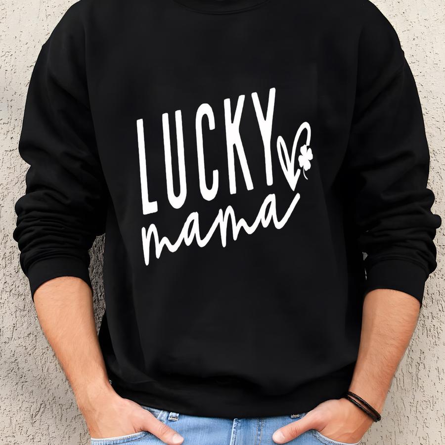 Lucky Mama Sweatshirt - St Patricks Day Mama Sweatshirt - Sweatshirt - St Patricks Day Tshirt - Clover Shirt - St Pattys Day Sweatshirt