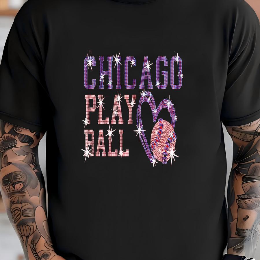 Chicago Cubs Rhinestone Baseball Shirt: Game Day Sparkle T-shirt