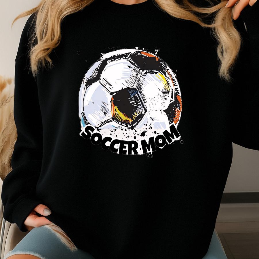 Soccer Mom Png, Personalized Soccer Svg, Mom's Soccer Team Png, Downloadable Sublimation Design, Soccer Ball Print Sweatshirt