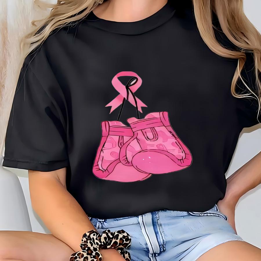 Breast Cancer Awareness Warrior Sweatshirt I Won Boxing Gloves Survivor Pink Ribbon Cancer Hoodie, Stronger Than Breast Cancer Women Sweater T-shirt