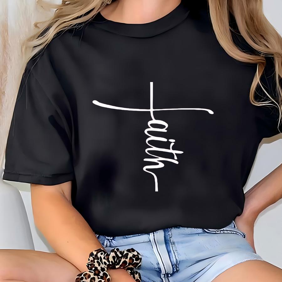 Women Faith Cross Shirt, Religious Shirt, Church Hoodie, Christian Gift Shirt, Faith Gift, Christian Shirts, Love Grace Shirt, Jesus Cross T-shirt