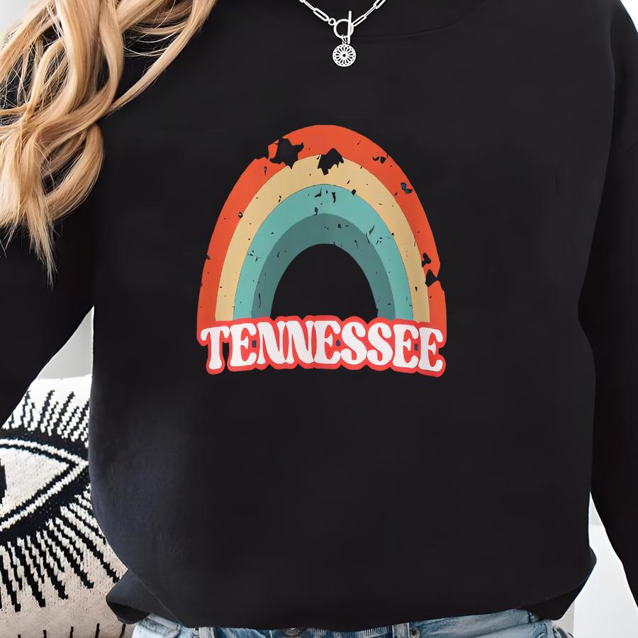 Tennessee Retro Rainbow Sweatshirt, Tennessee Crewneck Sweatshirt Sweatshirt