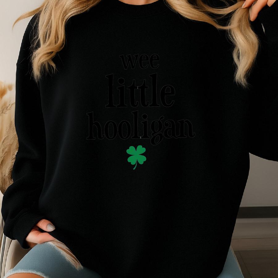 Wee Little Hooligan Sweatshirt - St Patrick's Day Crew Neck Sweatshirt