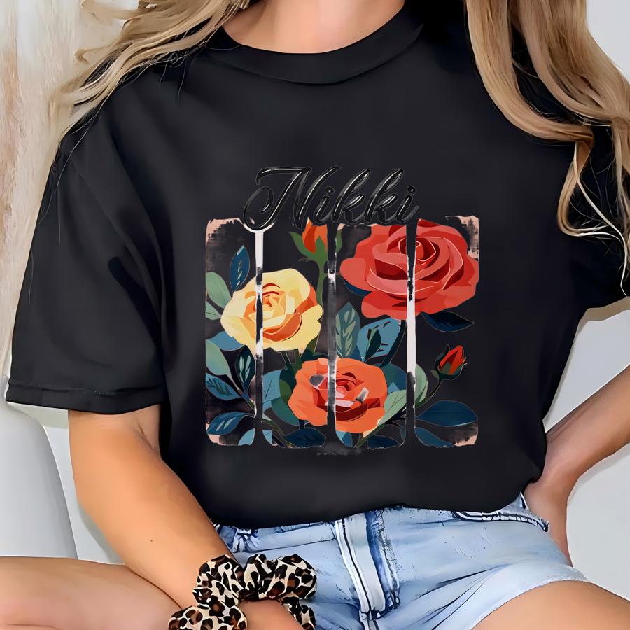 Birth Flower Mug, Custom Birthday Gift, Personalized Floral Mug For Mom, Unique Coffee Cup, Gift For Her, Mother's Day Present T-shirt