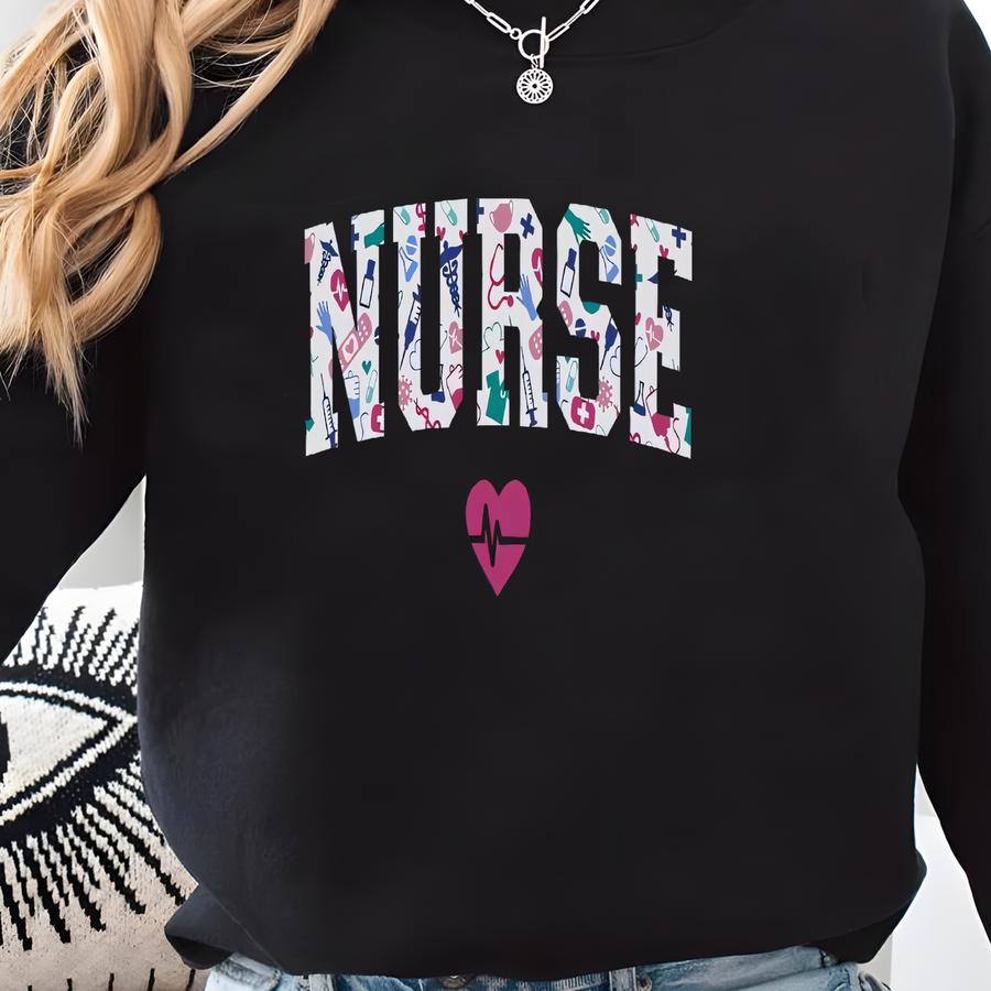 Retro Nurse Shirts, Rn Shirts, Nurses Superhero, Nurse Week, Shirt For Woman, Nursing Shirt, Nursing School Tee,rn Leopard Nurse Shirt Sweatshirt