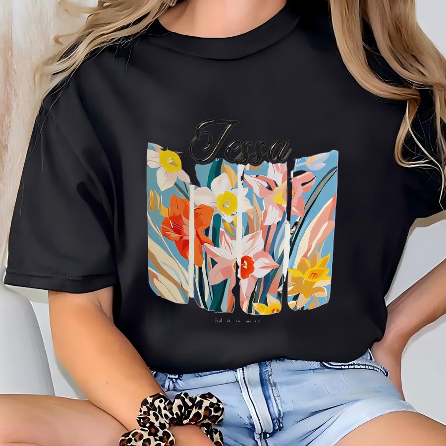 Birthday Candle Gift, Personalized Birth Flower Candle For Unique Birthday Presents, Custom Gift For Her, Mother's Day Gift Idea T-shirt