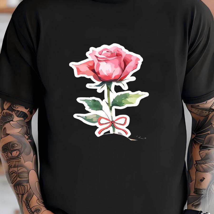 Birth Flower Waterproof Vinyl Stickers, Mama Stickers, Laptop Vinyl Decal, Water Bottle Vinyl Decal, Bow Sticker, Floral Sticker, Mom Gift T-shirt